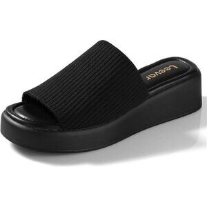 Leevar Platform Sandals for Women - Soft Memory Foam Padded Platform Wedges